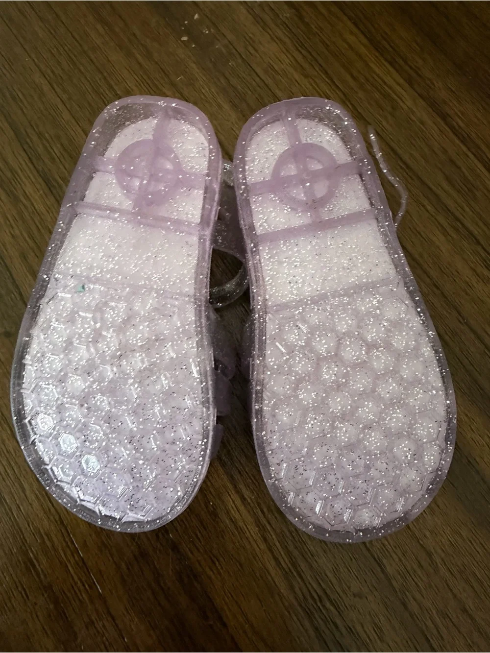 Bluey Kids' Sparkle Purple Jelly Sandals with Character Heart Accent